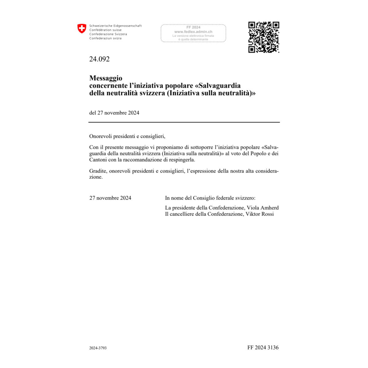 Iniziativa sulla neutralità 24.092