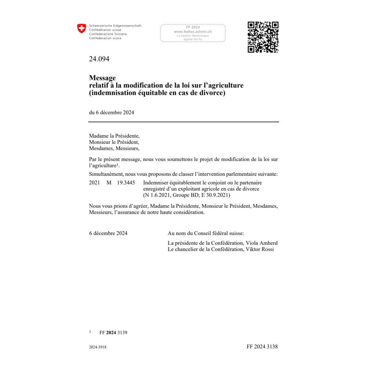 M indemnisation équitable divorce 24.094