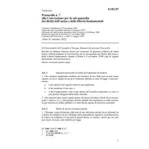 Prot. n. 7 conv. diritti dell'uomo