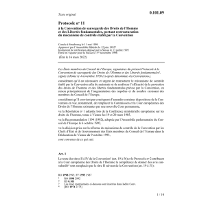 Prot.11 à la Conv. des droits de l'homme