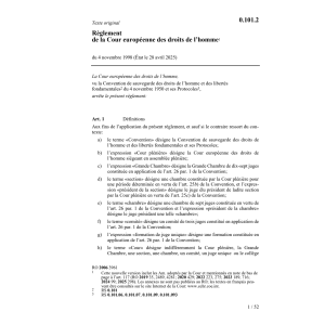 Régl. Cour européenne Droits de l'Homme