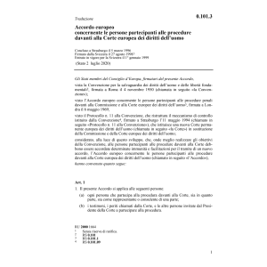 Acc. europ. procedure davanti Corte