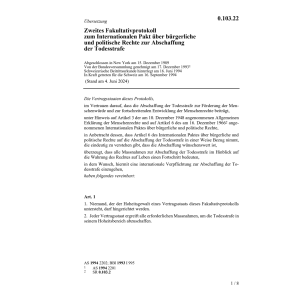 2. Fakultativprotokoll Todesstrafe