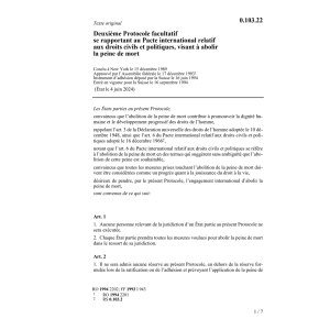 2éme Prot. fac. abolir paine de mort