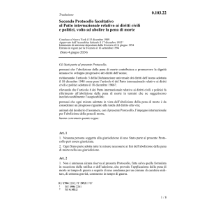 Sec. protocollo abolire la pena di morte