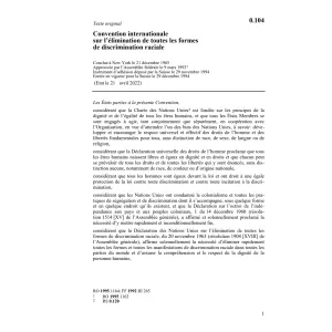 Conv. intern. discrimination raciale