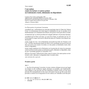 Conv. contre la torture et autre peines