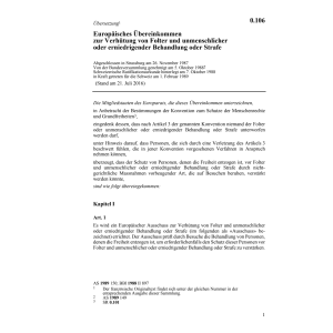 Europäisches Uebereink. Verhütung Folter