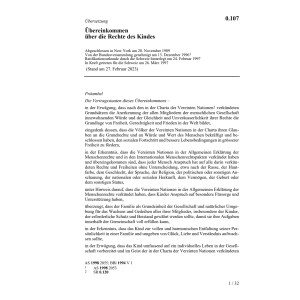 Uebereink. über die Rechte des Kindes