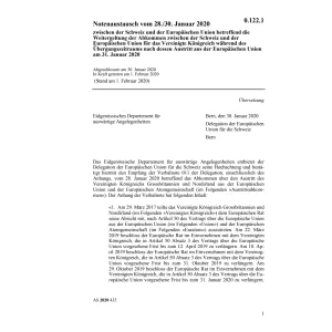 Notenaustausch 28./30. Januar Schweiz EU