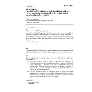 Ac.-cadre CH/I coop. transfrontalière