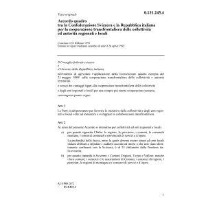 Acc. quadro CH-I coop. transfrontaliera