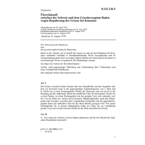 Uebereink. CH-Baden Regulierung Grenze