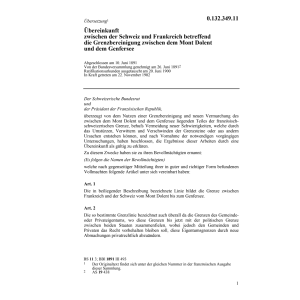 Uebereink. CH-F Grenzbereinigung