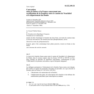 Conv. CH/F rectification frontière NE