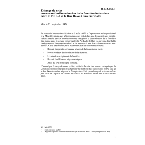 Echange notes frontière italo-suisse