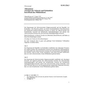 Abk. CH/Kolumbien Militärdienst