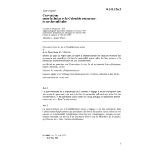 Conv. CH/Colombie service militaire