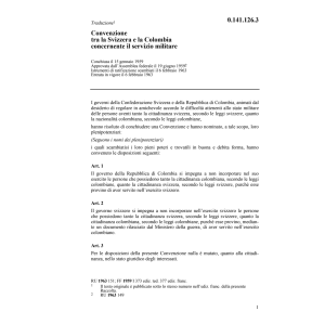 Conv. CH/Colombia servizio militare