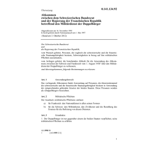 Abk. CH/F Militärdienst Doppelbürger