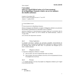 Conv. CH/F militaire double-nationaux
