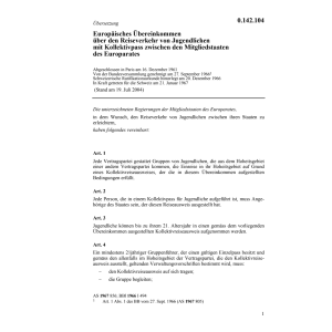 Uebereink. Reiseverkehr Jugendliche