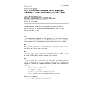 Acc. circulaltion des jeunes, Europe
