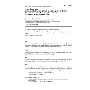 Acc. europ. circolazione dei giovani