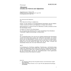 Abk. zwischen Schweiz und Afghanistan