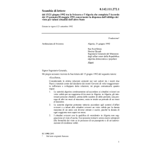 Lettere Algeria dispensa obbligo visto