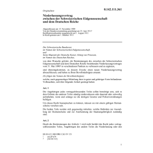 Niederlassungsvertrag CH/D