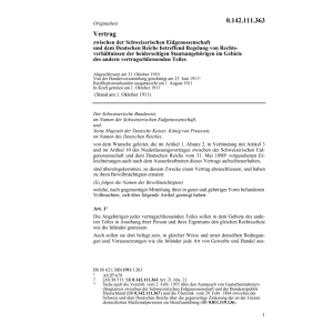 Vertr. CH/D Regelung Rechtsverhältnisse
