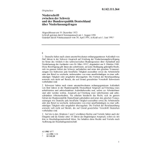 Niederschrift CH/D Niederlassungsfragen