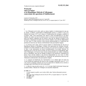 Prot. CH/D questions d'établissement