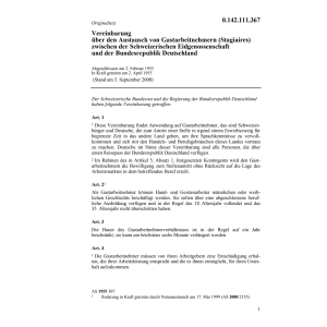 Vereinb.CH/D Gastarbeitnehmer Stagiaires