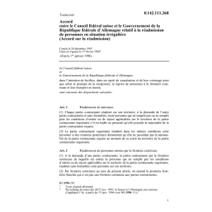Ac. CH/D sur la réadmission de personnes