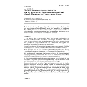 Abk. CH/D Uebernahme Personen Grenze