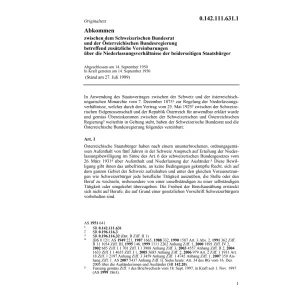 Abk. CH/A Niederlassungsverhältnisse
