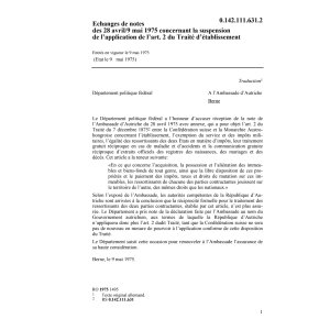 Notes conc. la suspension de l'art. 2