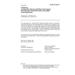Erkl. CH/Oesterreich-Ungarn Wiederübern.