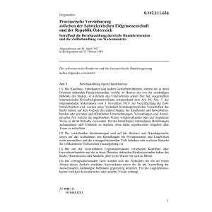 Prov. Vereinb. Ch/A Berufsausübung