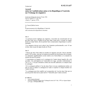 Accord CH/A sur l'échange de stagiaires