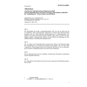 Abk. CH/A Aufhebung Visumspflicht