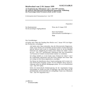 Briefwechsel zur Ergänzung