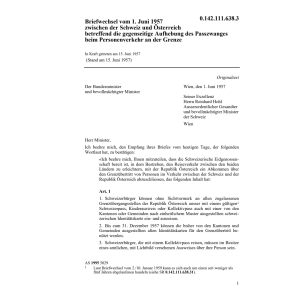 Briefwechsel CH/A Passzwang