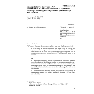 Echange lettres CH/A suppr. du passeport