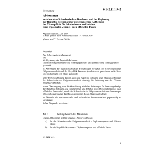 Abk. 2.7.19 Schweiz. BR Rep. Botsuana