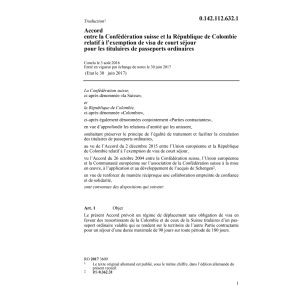 Ac. CH/CO exemption de visa