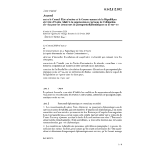 Ac. Côte d’Ivoire obligation de visa