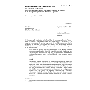 Note CH/Croazia obbligo del visto